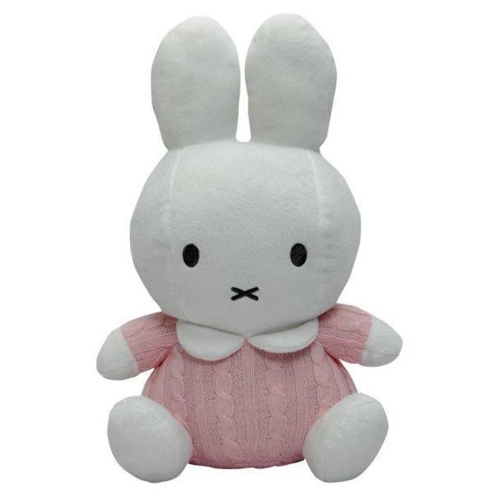 Doudou Miffy Lapin Bleu - Peluche Douce Nettoyable - Pour Nouveau-nés - Transport Facile - Collection Fluffy Bleu