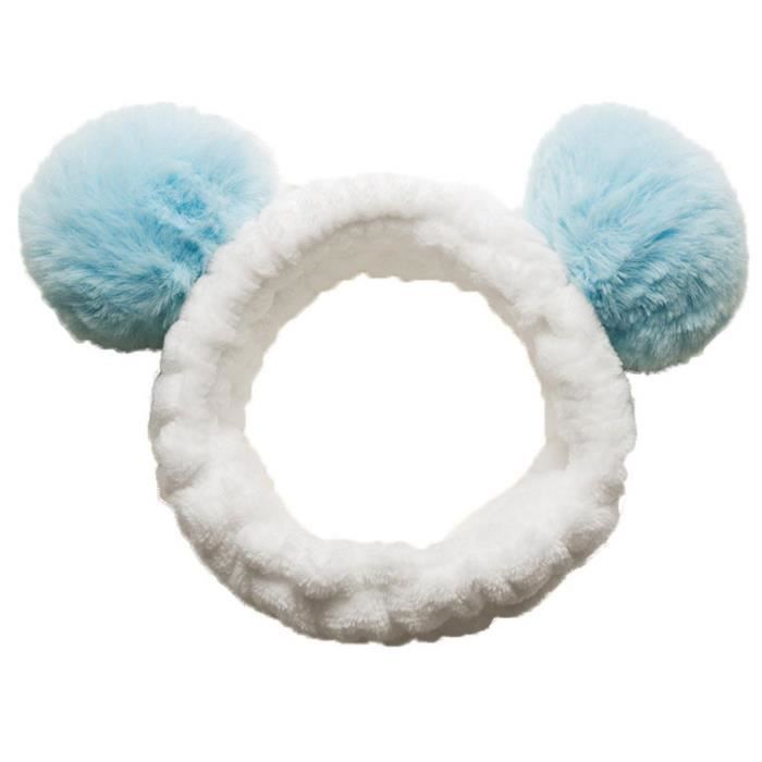 Jolies Filles En Peluche 2 Pompons Bande De Tete De Douche Bande De Cheveux Doux Wrap Headrap Decor Bleu Cdiscount Au Quotidien