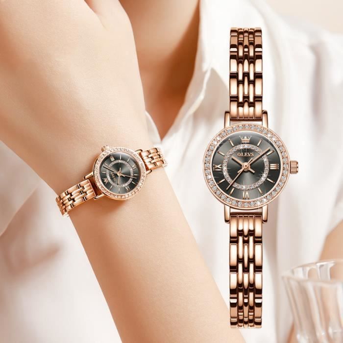 Montre femme de marque de Luxe diamants bracelet élégant quartz étanche bracelet acier d'or rose bijoux femme - Cadeau pour femme