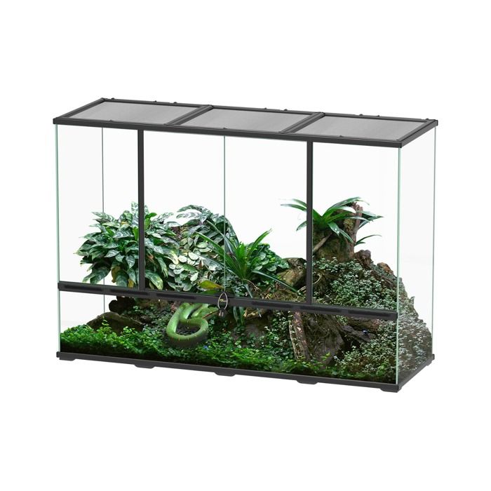 Meilleurs prix pour Terrarium paludarium pour caméléon - Terratlantis - 132x45x90 - Verre - Noir
