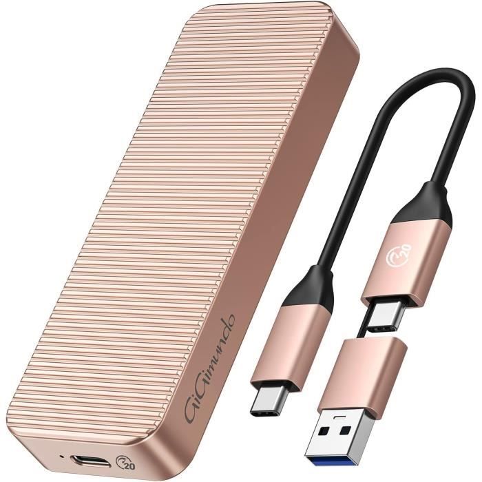 Boîtier SSD M.2 NVMe USB-C, aluminium, USB 3.2 Gen2