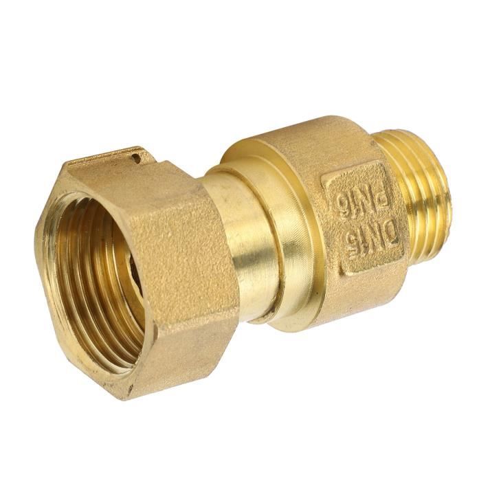 Clapet Anti-retour En Laiton DN15 (1/2 Pouce) - Lot De 2 Avec Raccords Et Téflon - Jusqu'à 20 Bars - 7