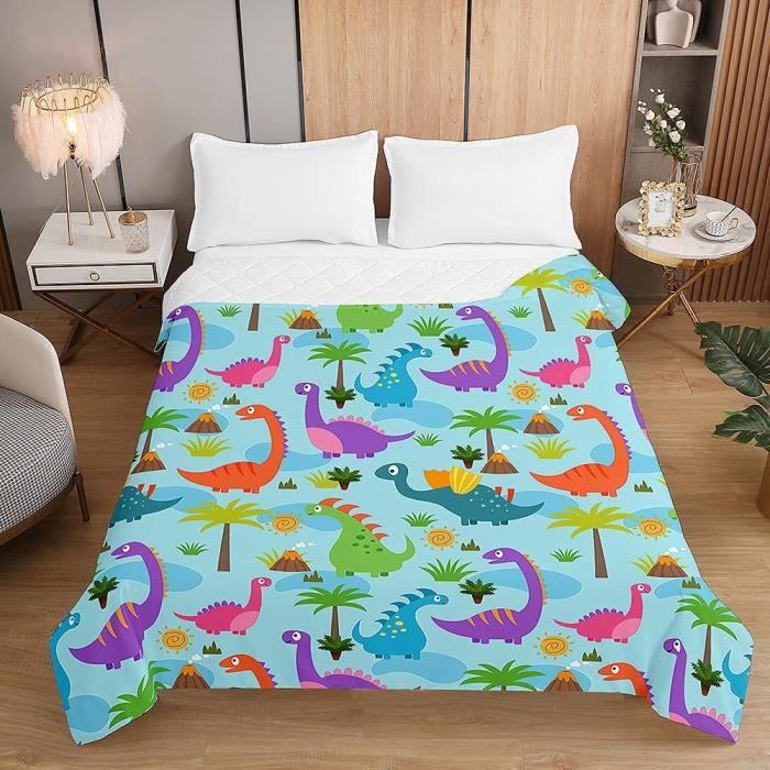 FANSU Dinosaure de Dessin Animé Couvre Lit 140X200cm,Microfiber Couvre FANSU Dinosaure de Dessin Animé Couvre Lit 140X200cm,Microfiber Couvre