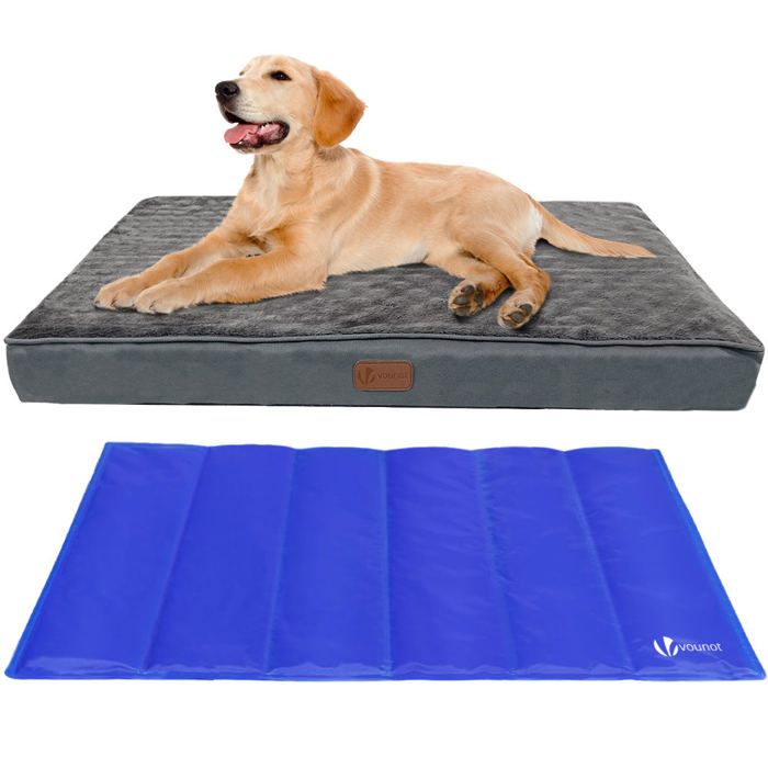 VOUNOT Matelas panier pour chien avec tapis gel rafraichissant amovible  91x70x9cm - Cdiscount