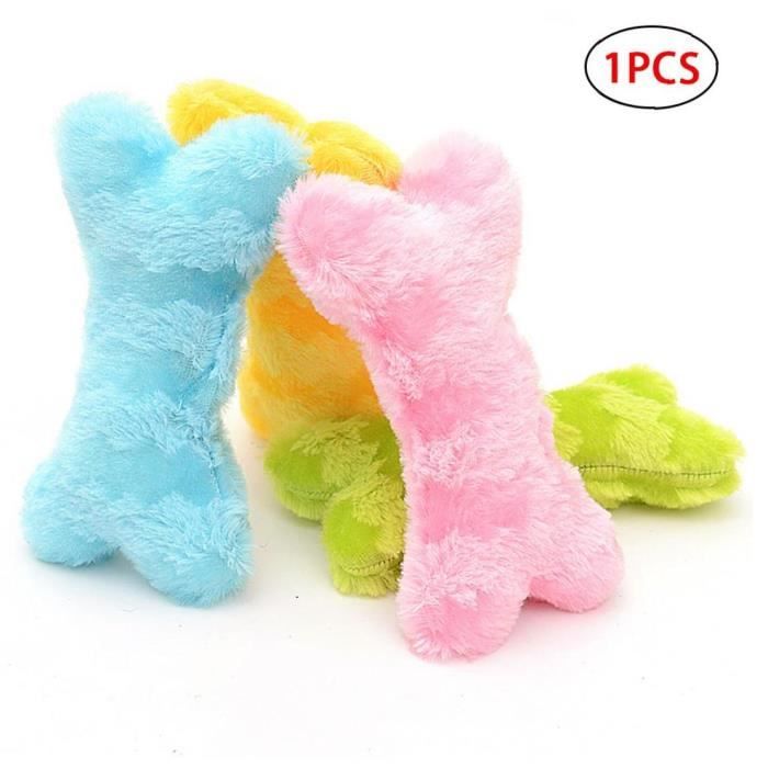 Comparer les prix de Durable couine en peluche Jouet pour chien Puppy Pet Training Biting Squeak colorés chiens d'os (couleur aléatoire)
