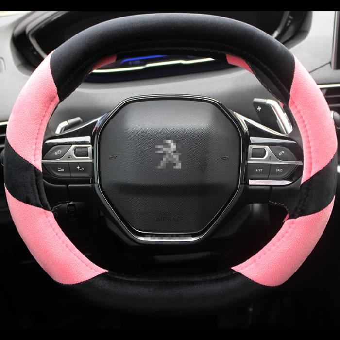 Accessoires auto intérieurs,Couverture de volant de voiture de de  diamètre,mignon Kawaii,oreilles roses,accessoires - black pink - Cdiscount  Auto