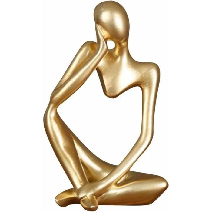 Statue abstraite - YYV - 13 x 8 cm - Résine - Doré - Contemporain