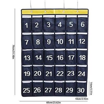 Organisateur Mural 36 Poches Transparentes Avec Crochets - Pour Téléphones, Calculatrices En Classe Ou Bureau