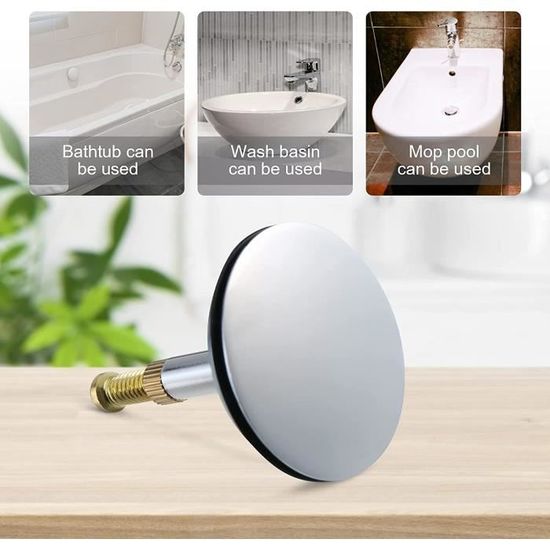 Bouchons De Vidange Universels En Silicone Et Inox - Lot De 2, Diamètre 50-51mm, Pour évier Et Baignoire - 5