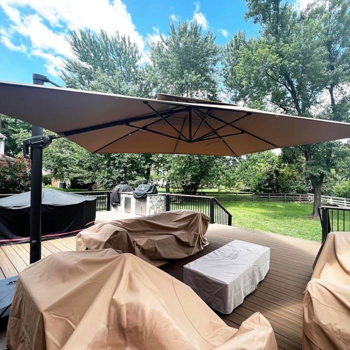 Parasol cantilever rectangulaire à double toit Purple Leaf 3 × 4 m