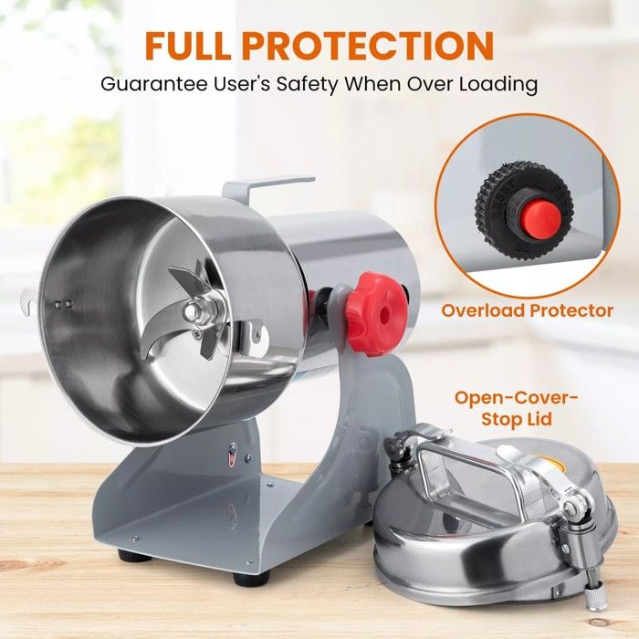 Moulin à Grains électrique 150g Inox – Haute Vitesse, Neuf (sans Boîte)