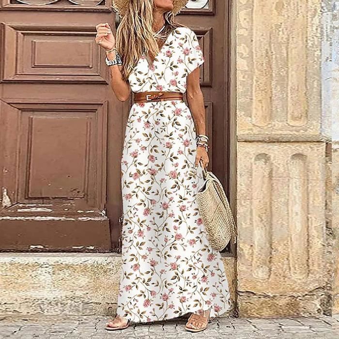 Robe Longue Robe D Ete 2021 Femme Longue Fleurie Robe Ete Maxi