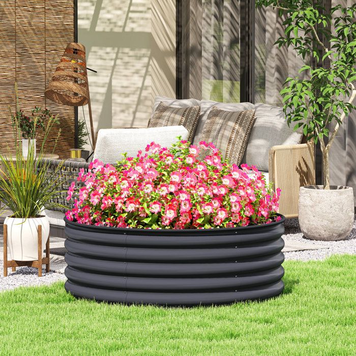 Jardinière Surélevée VidaXL 249x100x68cm - Acier Enduit Anthracite