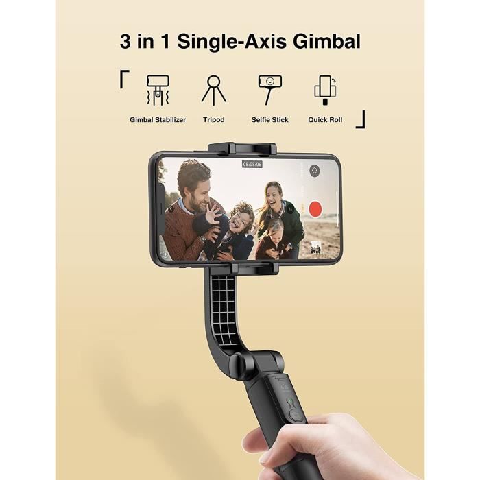 Stabilisateur Smartphone Perche Selfie Trépied avec Télécommande Réglable  Rotation 360° Gimbal Stabilisateur pour téléphone po[170] - Cdiscount  Appareil Photo