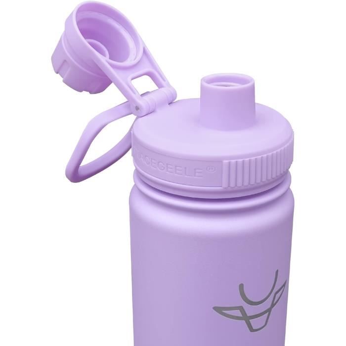 Salyeeluly Gourde De Course 600ml Avec Double Bec Et Graduation - Bouteille Sport Transparente