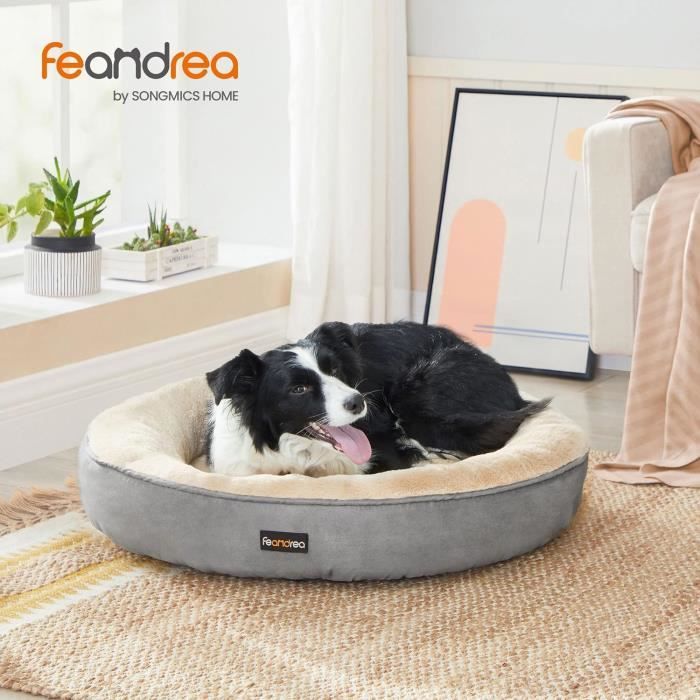 FEANDREA Panier pour Chien, Lit Rond en Forme de Beignet, Canapé