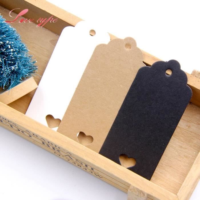 SJBAUTYO 200 Pièces Etiquettes Prix Papier Kraft Avec Ficelle - Tags Artisanat Bijoux Vêtements