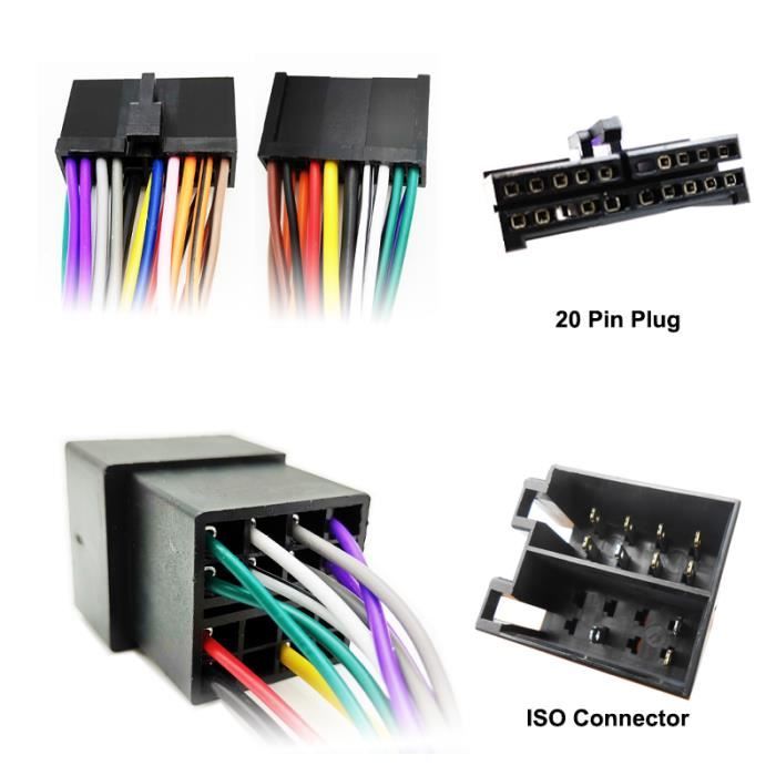 Adaptateur Faisceau 20 Broches Vers ISO - Installation Autoradio Facile, Modification Son Voiture - 12