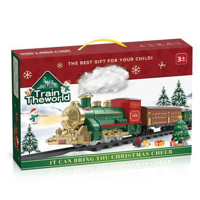 Train électrique De Noël Pour Sapin - 6 Rails + 4 Wagons Dont Père Noël - Jouet Enfant 3-8 Ans - Décoration Festive - 2