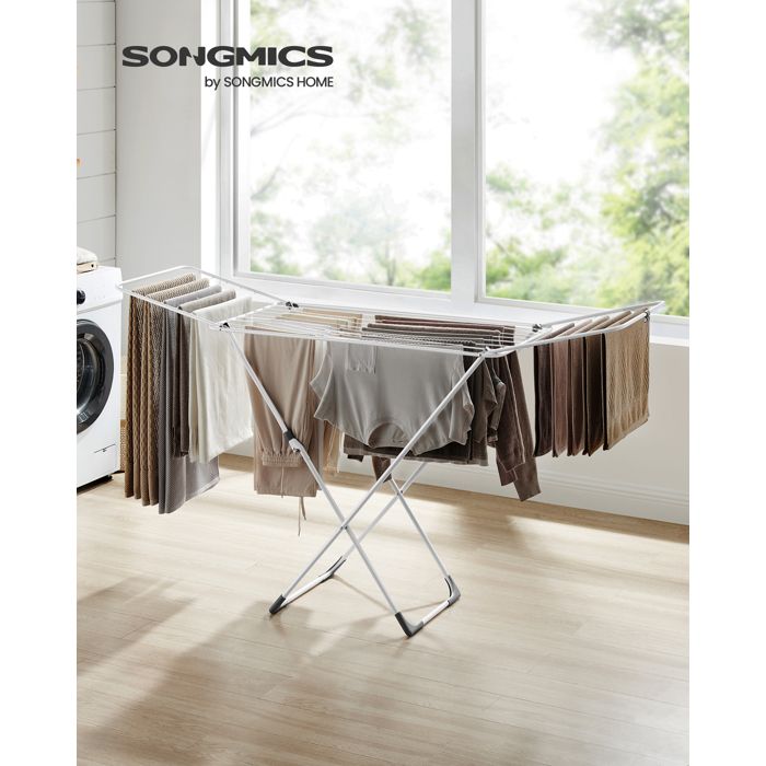 Joseph Joseph Etendoir à linge Eclipse, avec 3 niveaux et panneaux en tissu pour cacher le linge qui sèche, écru (50055) - Sanitaire