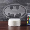 3D Batman Logo Lampe Marvel Superhéros Veilleuse LED 7 Couleurs Télécommande Touch Chambre Décoration Lampe de Table Enfant ED7571-2