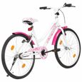 (92187)Vélo pour enfants 24 pouces Rose et blanc-2