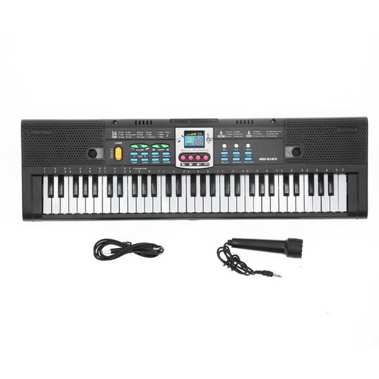 61key Mini piano électrique noir Multifonctionnel Studio Toy avec  microphone pour débutant
