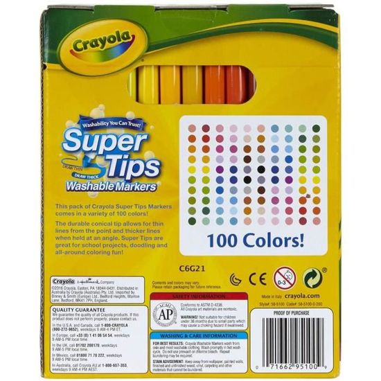 Crayola Supertips Marqueurs lavables, 80 Set Count, comprend des marqueurs  parfumés J8DR7 - Cdiscount Beaux-Arts et Loisirs créatifs