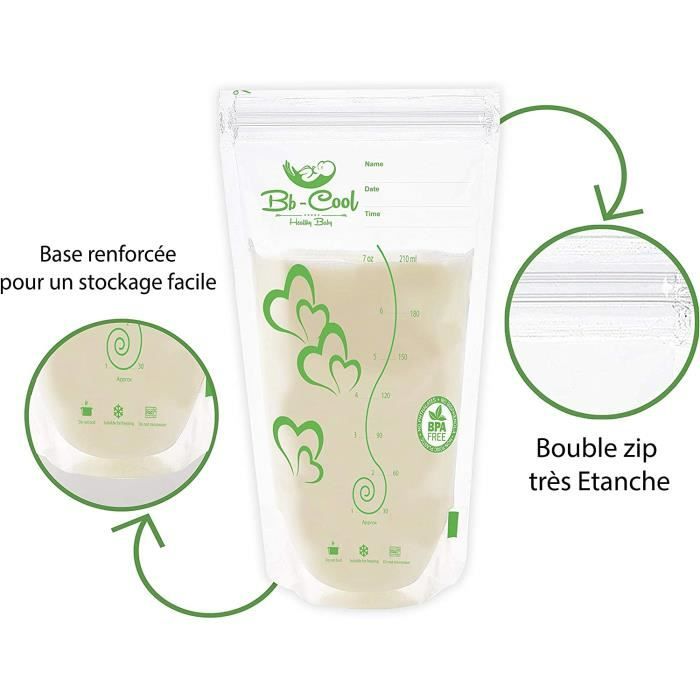 5 pots de conservation lait maternel sans BPA 120 ml