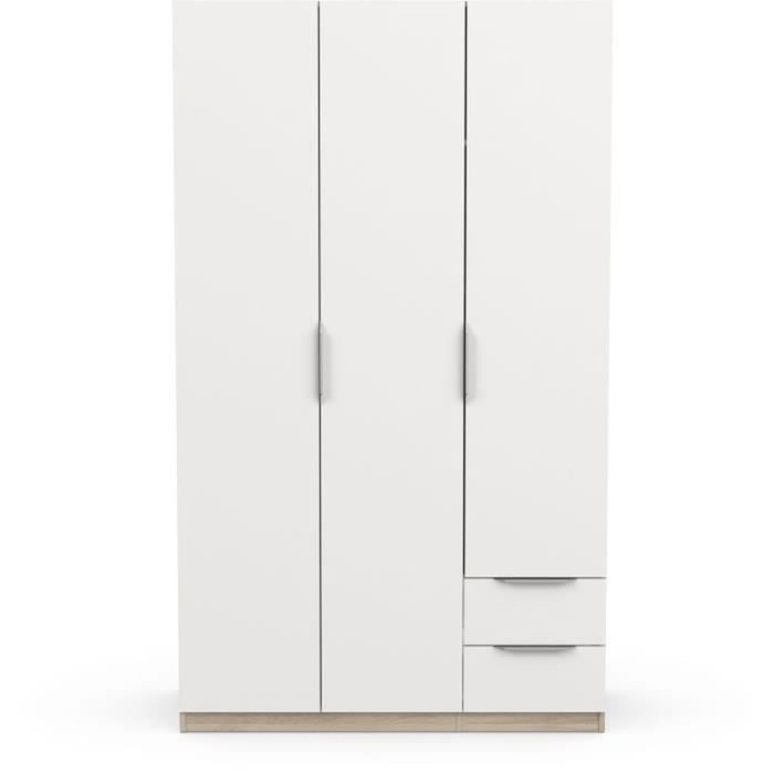 Armoire 2 Portes + 1 Tiroir Demeyere - Style Chêne Et Rotin - Fabrication Française - L90cm