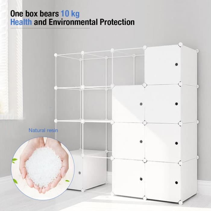Armoire Etagères Plastiques Penderie Modulable 16 Cubes + 4 Cubes