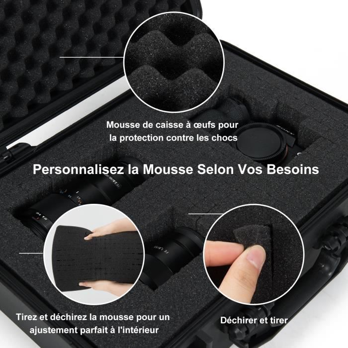 Mallette Rigide Avec Insert En Mousse, Boîte à Outils Portable, étanche IP67 Contre La Poussière