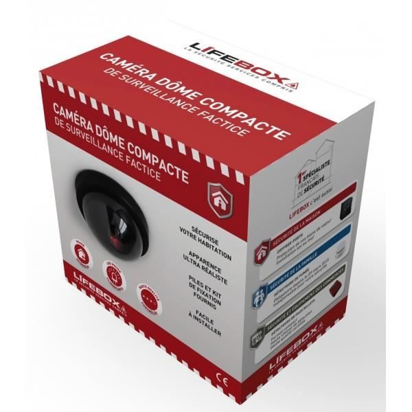 Caméra Factice Dôme Avec LED Rouge – Mannequin De Surveillance Dissuasif Pour Magasin Ou Entrepôt