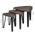 Aingoo Table basse gigogne - Pied en métal noir - Style industriel-3
