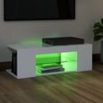 4122Star Sale® Meuble TV contemporain-Armoire TV avec lumières LED,Banc TV,Table Salon Blanc 90x39x30 cm Size:90 x 39 x 30 cm-3