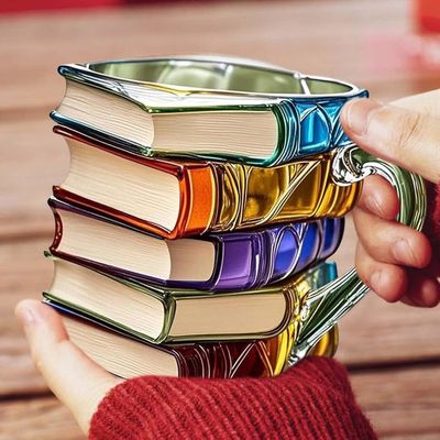 Tasse à Café En Forme De Livre Peint 3D - Mug Créatif Pour Amateurs De Lecture