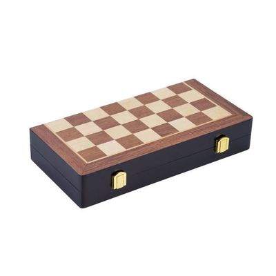 Jeu d'Échecs Royal pliable 31 cm en bois précieux, pièces sculptées - La Cabane à Loulous