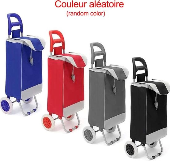 Chariot de courses Caddie 2 coloris - Pliable Qualité Haut de Gamme Solide