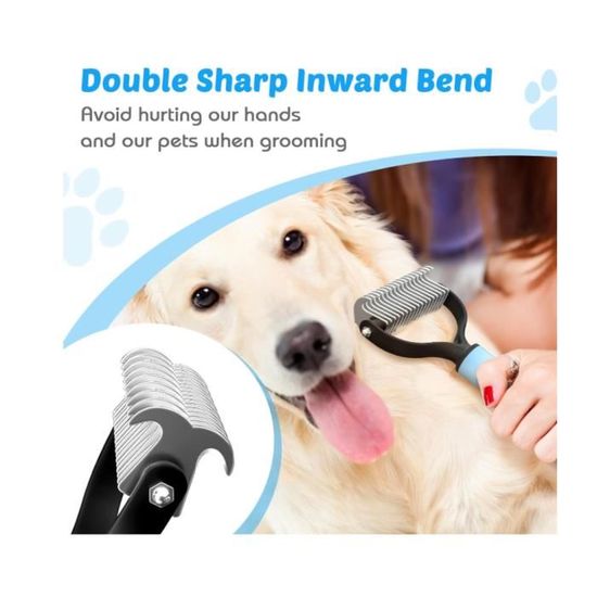Set De 2 Brosses Pour Chien Et Chat - Brosse Démêlante Poils Longs Et Brosse Sous-poil Avec Bouton Nettoyage