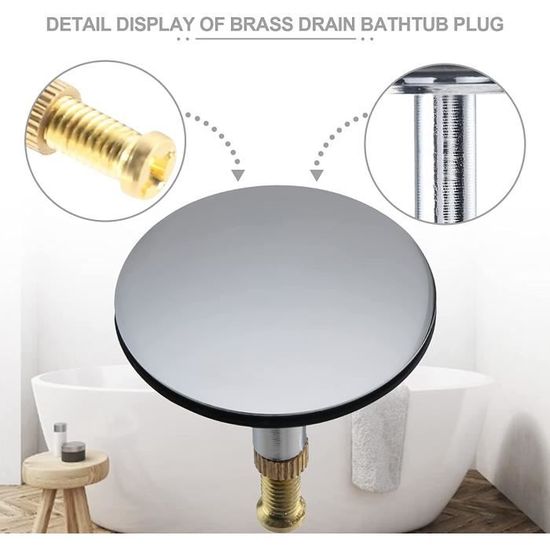 Pack De 2 Bouchons De Vidange Universels En Silicone & INOX - 50-51mm, Antifuite Gris Pour Évier, Lavabo, Baignoire