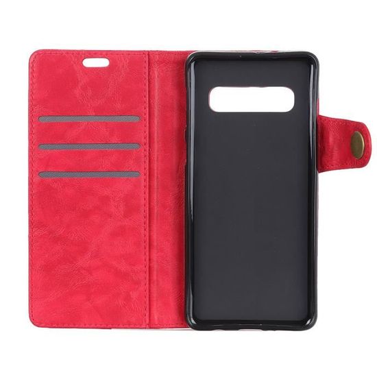 Housse Compatible Avec Samsung Galaxy S10 Plus Coque Miroir Flip Ultra Cuir Portefeuille Vue claire Protection corporelle int/égrale Dur Couverture