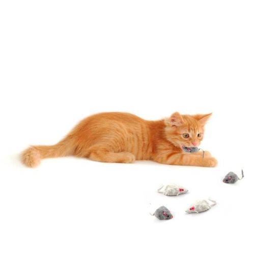 12 Pieces Series Faux Souris Chat Jouets Pour Animaux De Compagnie Chat A Poils Longs Souris Sonore Cliquetis Doux Reel De Fourrure Cdiscount