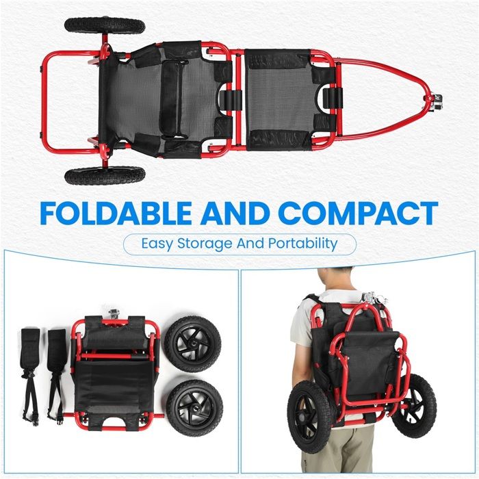 Remorque Vélo Pliable SEPNINE - Cadre Acier, Pneus 30 Cm, Charge Max 20 Kg