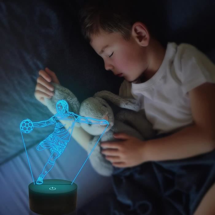Football Veilleuse LED 3D Lampe Optique Illusion Veilleuse Enfant Lampe de  Nuit pour Chambre Chevet Table avec 16 Couleurs et Télécommande Cadeau de  Football pour Garçons Filles(Base Fissurée) : : Luminaires et