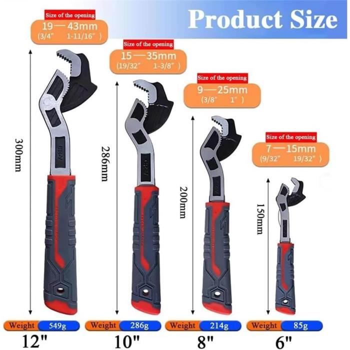 Lot De 3 Clés à Molette 6 En 1 Pour Moto - Outils Multifonctions Scooter Et Entretien