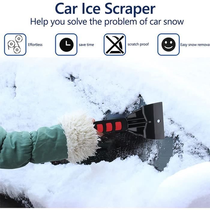 Lot de 2 grattoirs à glace avec poignée en mousse, grattoir à neige, outils  de dégivrage pour vitres de voiture et véhicules - Cdiscount Auto