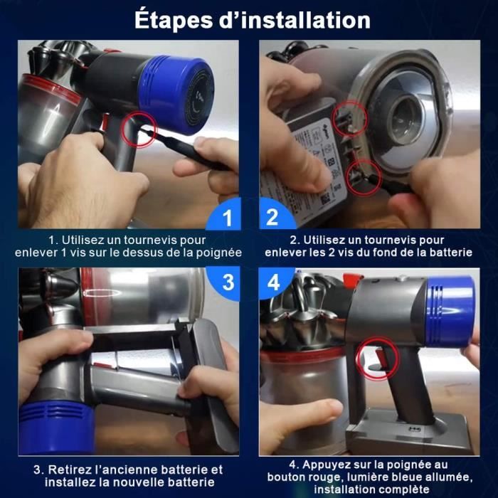 Batterie Remplacement Dyson V8 Absolute Animal Fluffy SV10 Cordless batterie-remplacement-dyson-v8-absolute-animal-fluffy-sv10-cordless