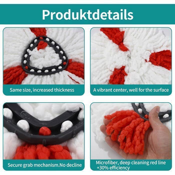 Recharge Serpillère Replacement Microfibre Pad Réutilisable Vadrouille