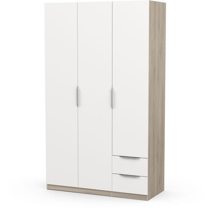 Demeyere Kleiderschrank Kronberg 3-türig - Moderner Garderobenschrank In Eiche Grau 119cm
