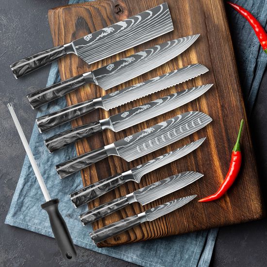 Gustrug 8 Pièces Couteau Cuisine Couteaux De Cuisine Ultra Sharp En Acier Inoxyd